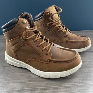 Wolverine Men's Leather  Karlins Moc Toe Hiking Boots Brown W880265‎ Size 10W